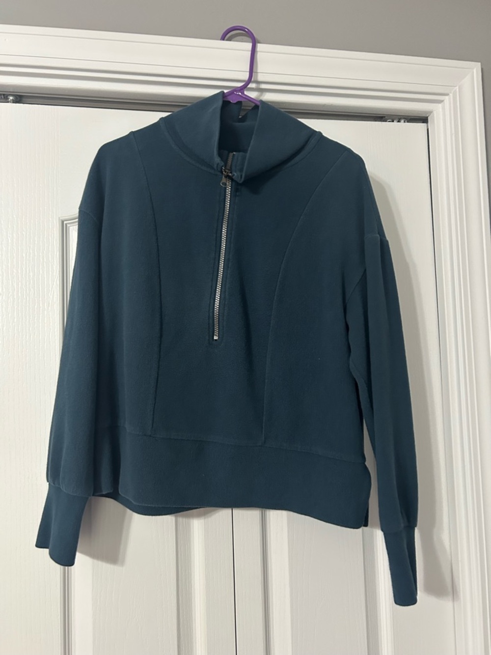Te Verde Teal Half-Zip Pullover